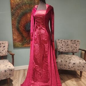 Chic Long Sleeve Lace-Up Dress in Red